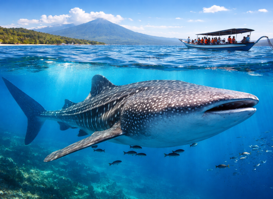 Whale shark near Lombok's coast